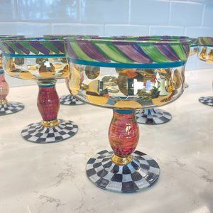 MacKenzie-Childs 10 Circus Champagne/Sorbet Goblets